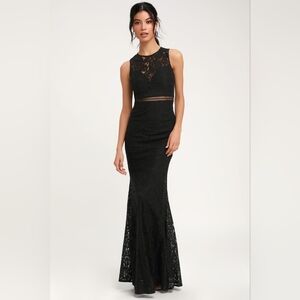 Music of the Heart Black Lace Maxi Dress